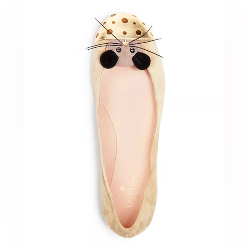 Kate Spade Walt Mouse Ballet Flats Suede Novelty Shoes Size 8 - Picture 2 of 12